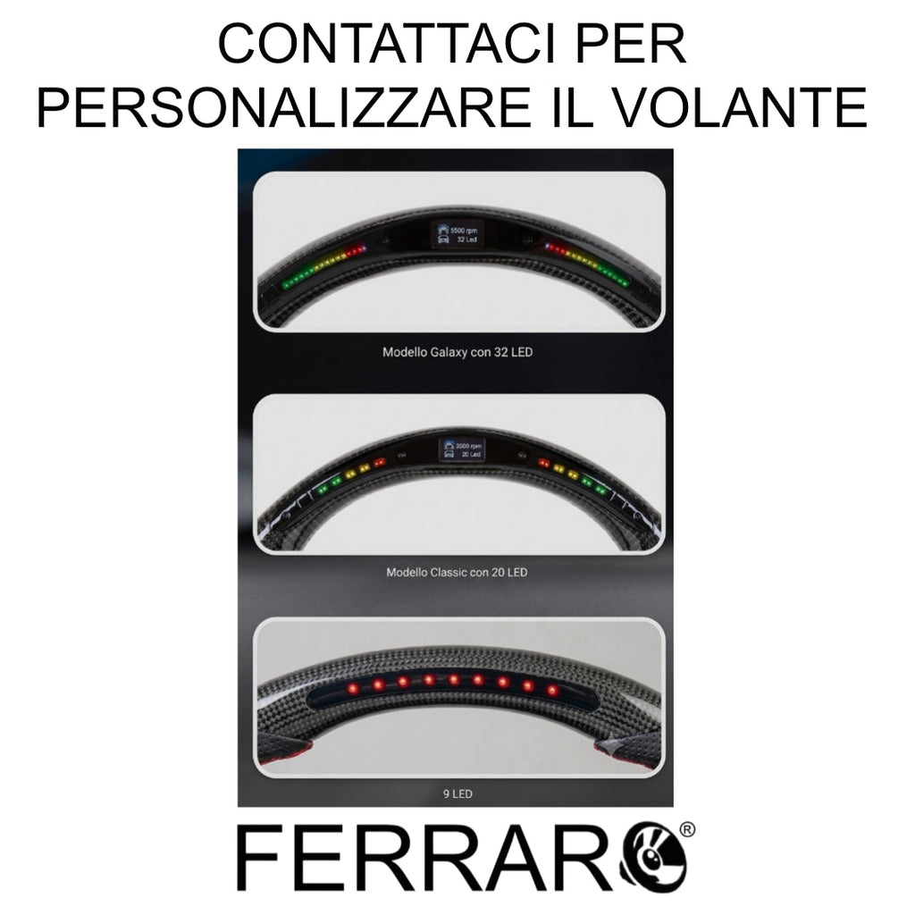 (PRENOTA) Volante Sportivo per Peugeot 3008, Carbonio, Customizzato in Pelle, LED