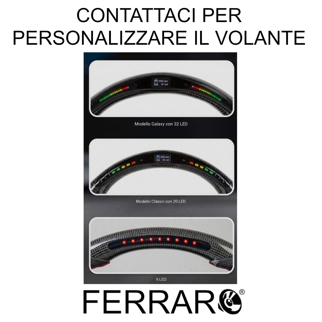(PRENOTA) Volante Sportivo per Peugeot 3008, Carbonio, Customizzato in Pelle, LED
