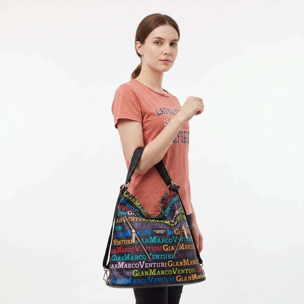 Gianmarco Venturi Borsa 2 in 1, Hobo & Zaino Multicolor