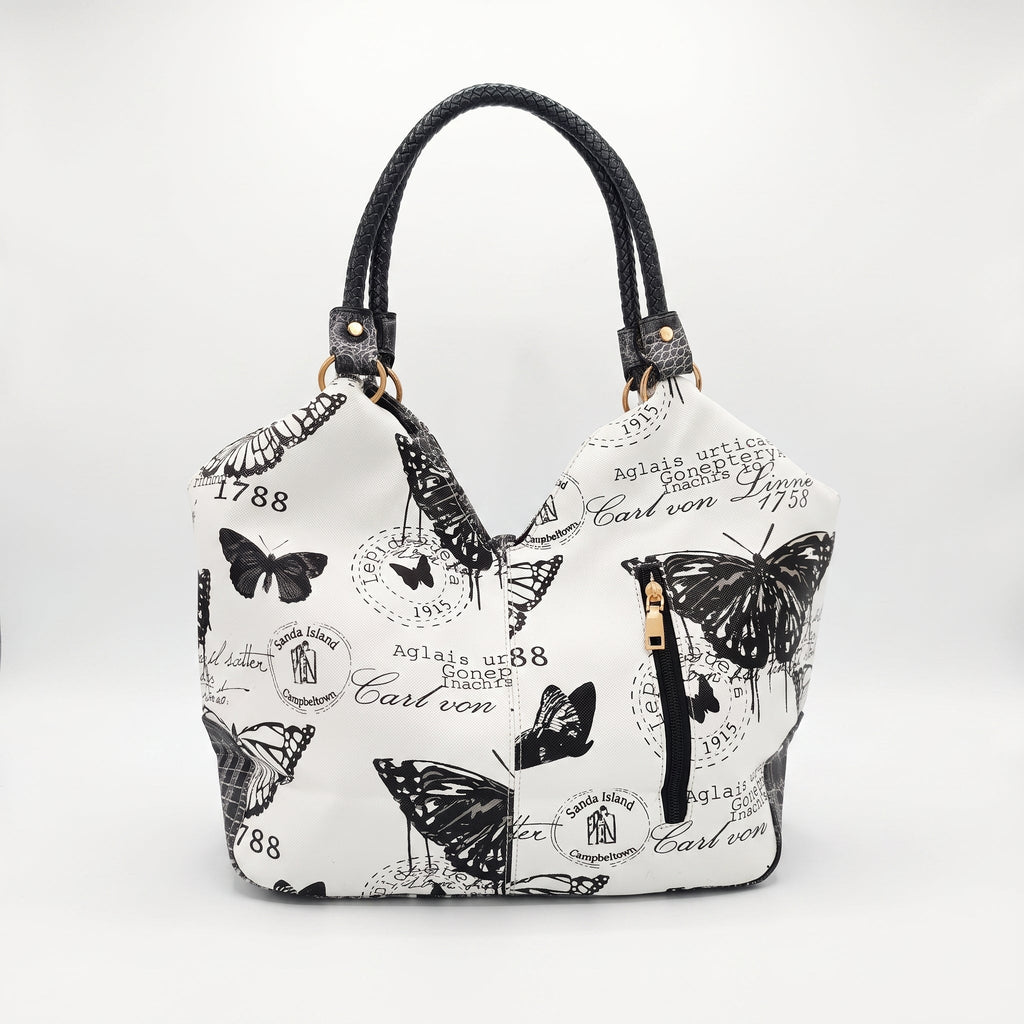 Adelina Borsa a Mano in Canvas Farfalle