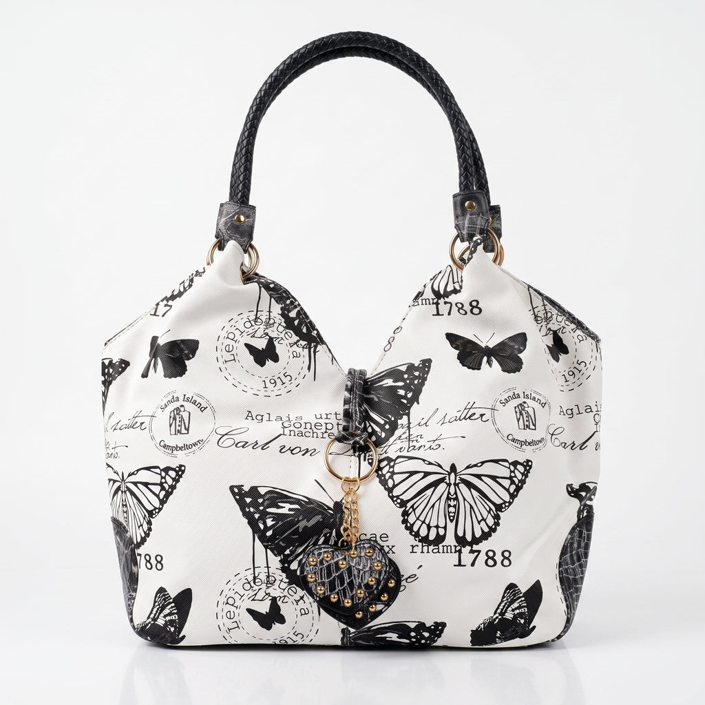 Adelina Borsa a Mano in Canvas Farfalle
