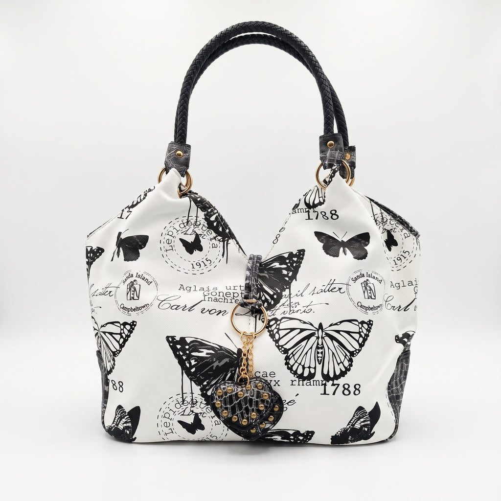 Adelina Borsa a Mano in Canvas Farfalle