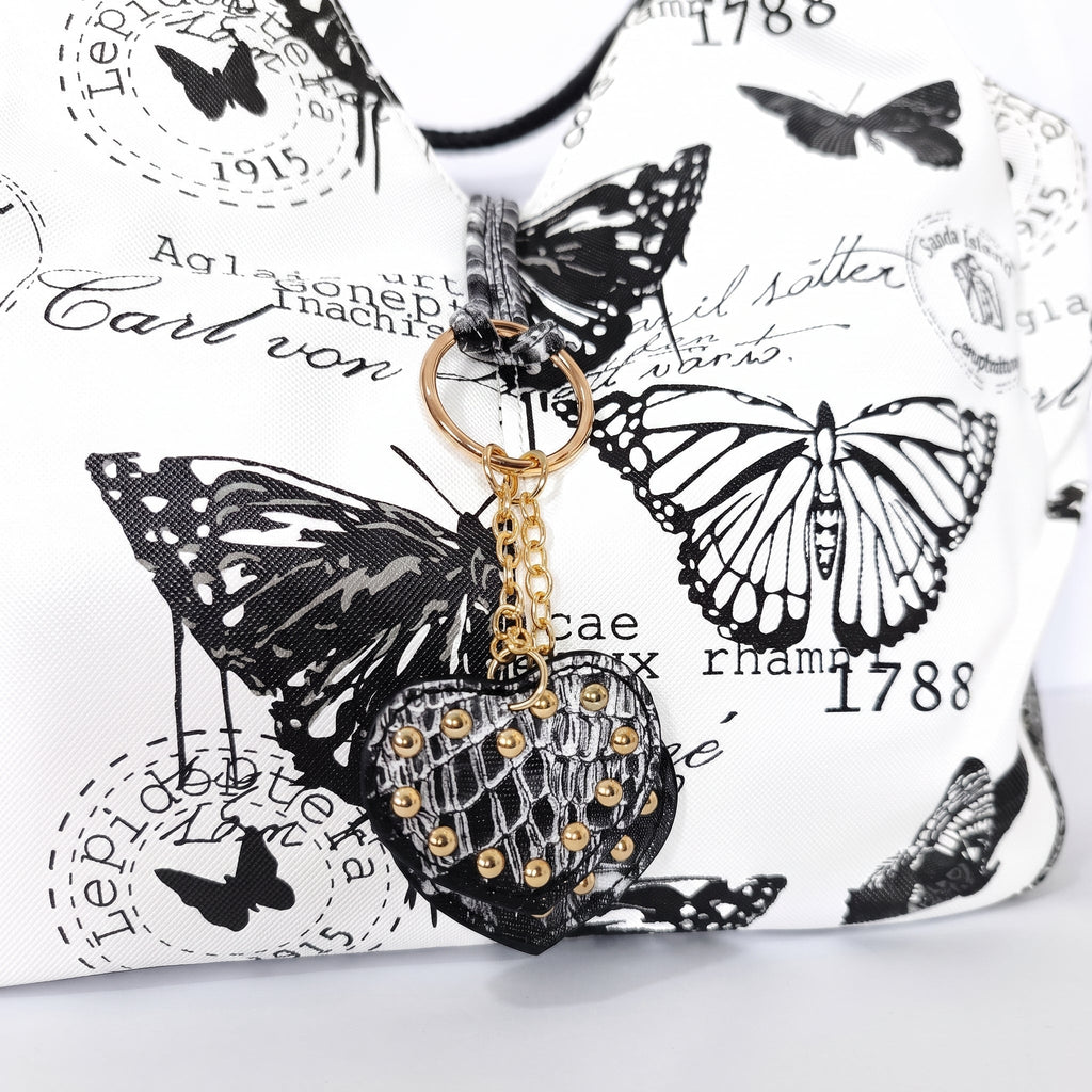 Adelina Borsa a Mano in Canvas Farfalle
