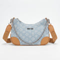 Sweet Years Borsa Hobo in Denim Jacquard con Catena e Tracolla Larga
