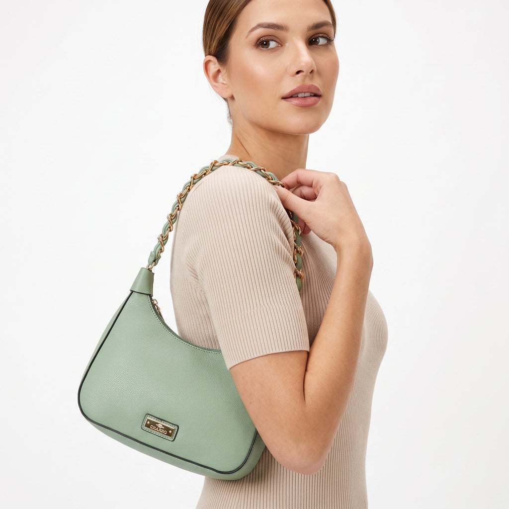 Charro Borsa Hobo Verde con Catena Dorata