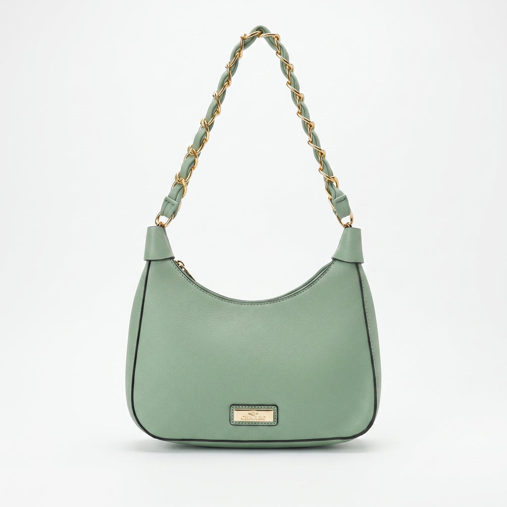 Charro Borsa Hobo Verde con Catena Dorata