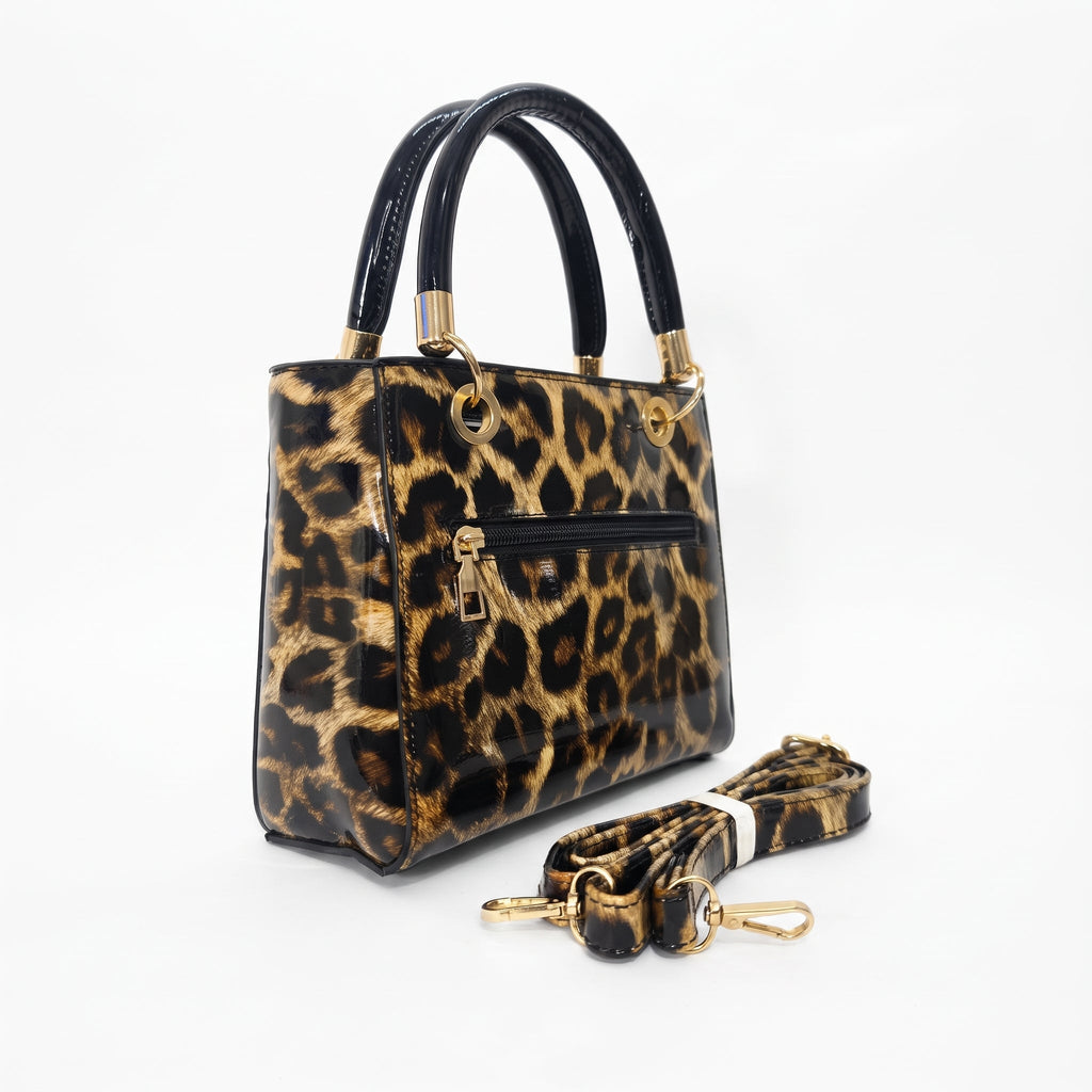 Milano Borsa a Mano Animalier con Foulard e Ciondolo Orsetto