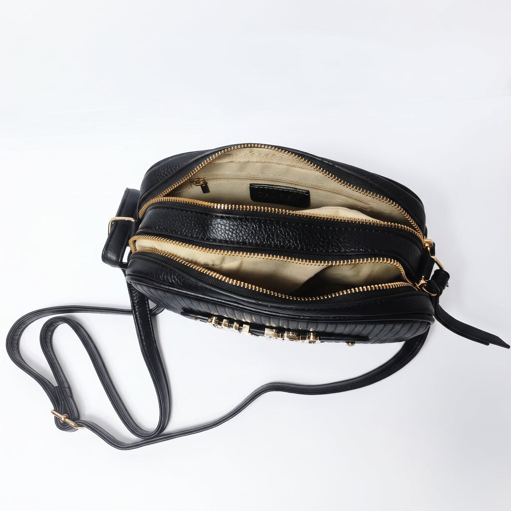 Charro Mini Borsa a Tracolla con Doppia Zip